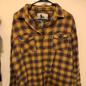 Men’s Yellow Field and Stream Flannel Shirt-Large